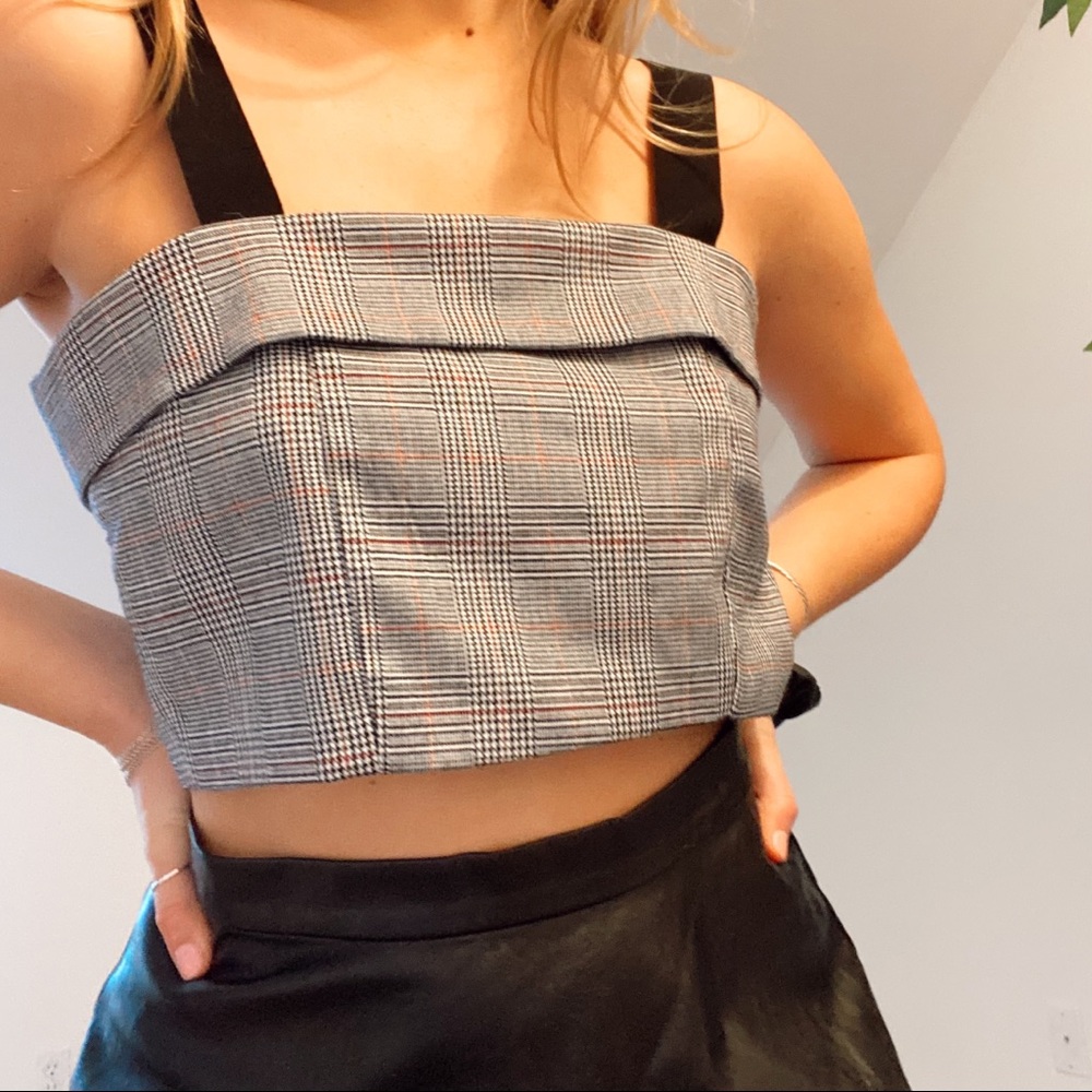 PLAID CROP TOP TIE BACK